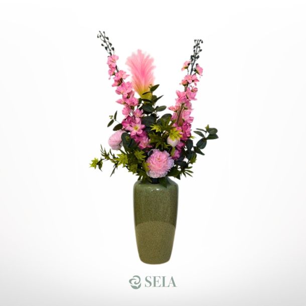 zijden boeket rosa | l